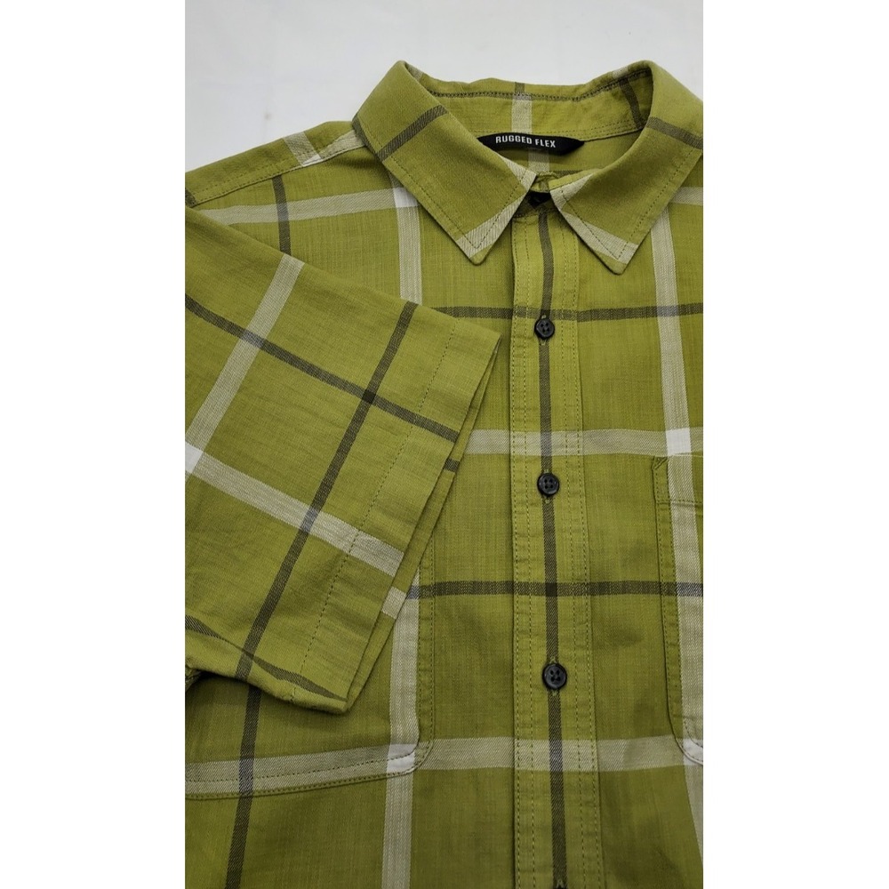 Carhartt Rugged Flex Mens Relaxed Fit‎ Green Plaid Short Sleeve Shirt TW5701-M L